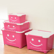 Smile Design Boîte de rangement en plastique coloré pour le stockage domestique (SLSN031)